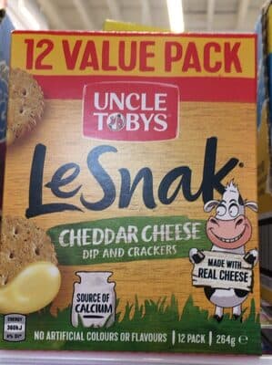 Le Snak Cheddar Cheese Dip and Crackers